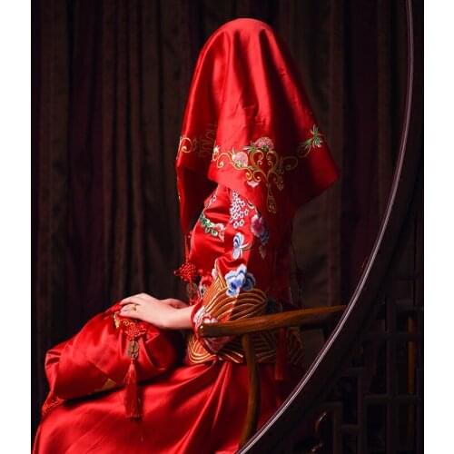 Wedding supplies creative bride dowry series Chinese red hijab hi word kneeling pad wedding dowry set