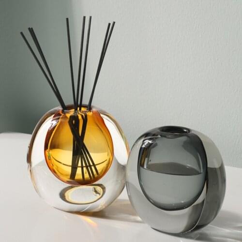 Modern Minimalist Design Vase Luxury Creative Crystal Glass Flower Vase Living Room Decoration Jarrones Home Decor BC50HP