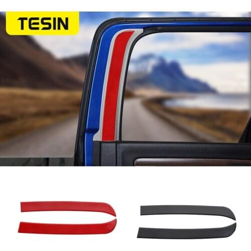 TESIN Carbon Fiber Car Rear Window Inner Panel Protective Decoration Stickers For Dodge Ram 1500 2010-2015 Interior Accessories