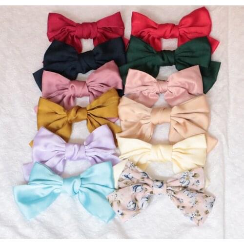 1PCS Fashion Korean Ribbon Hairgrips Big Large Bow Hairpin for Women Girls Satin Hair Clip Barrette Hair Accessories