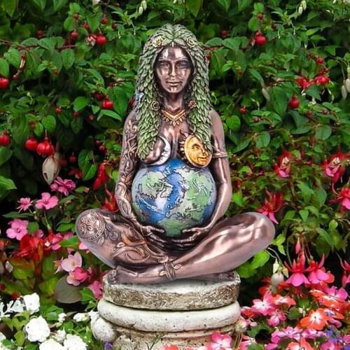 Mother Earth Statue Home Decoration Accessories Resin Garden Ornament Figurine Retro Figurine Mom Gifts Outdoor Goddess Statue