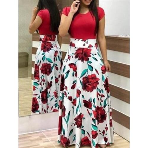 7Colors Floral Dress Woman Traditional African Style Riche Bazin Vintage Elegant Maxi Africa Patchwork Ethnic Big Swing Vestido
