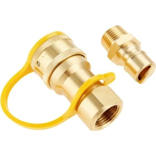 1/2 Inch Solid Brass Gas Propane Quick Connect Disconnect Fitting Connector Adapter