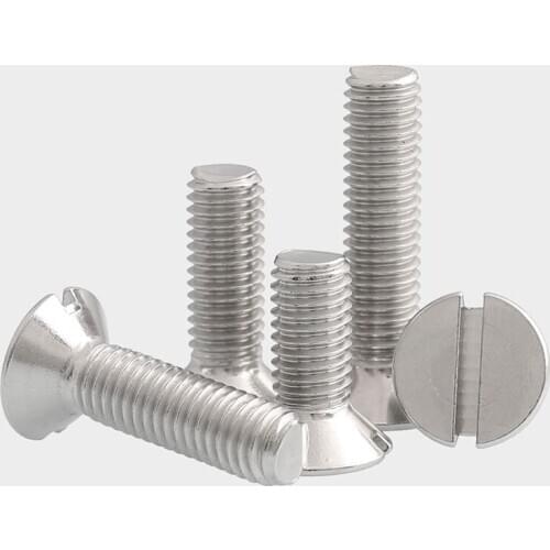 10pcs M1.6M2M2.5M3M4M5M6M8M10 stainless steel slotted countersunk head screw slotted flat head screw