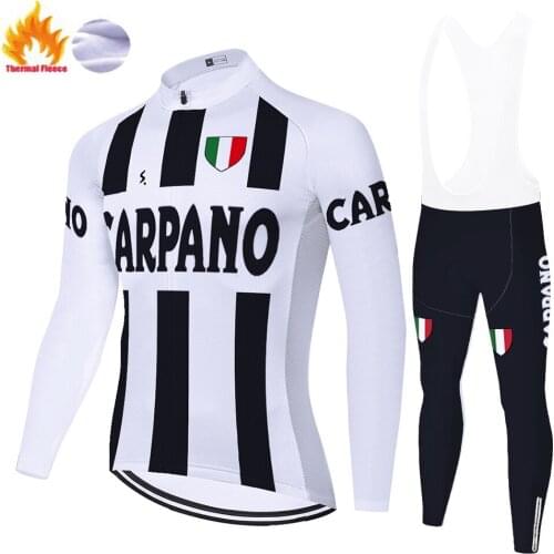 2020 black CARPANO maglia ciclismo uomo Winter Thermal Fleece fietskleding heren 20D gel roupa para ciclista masculino