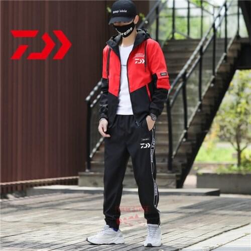 2021 Daiwa Fishing Suit Men Spring Autumn Thin Windproof Jacket Hooded Sports Hiking Fishing Jacket Outdoor Clothes Fishing Wear