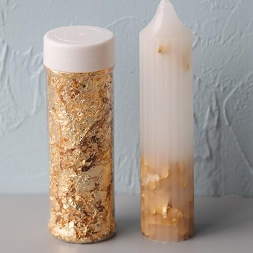 2g Gold Leaf Resin Flakes Imitation Gold Foil Flakes for Resin Mold Gilding Painting Arts Crafts Nails DIY Candle Making