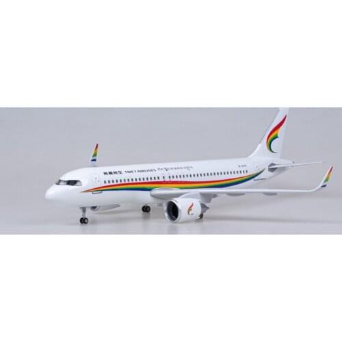47CM Tibet Air Airline A320 320neo Aviation Aircraft Model W Plane Adult Gift Collection Show W Standable Airplane with Wheel