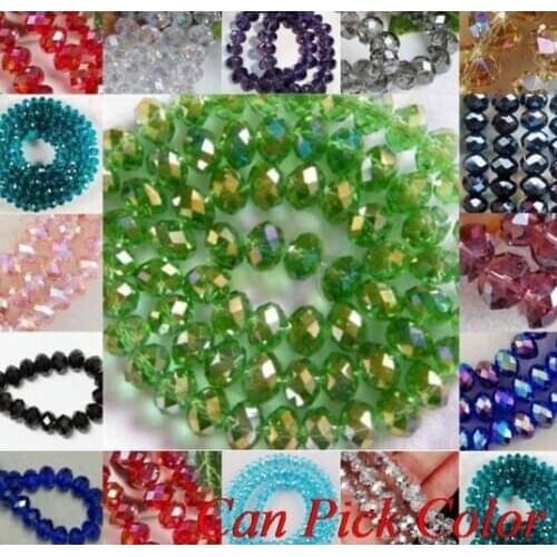 6mm 500pcs/lot bgr34ite Mixed strand Faceted Rondelle Glass Beads spacer Bracelet DIY curtains for jewelry making k69