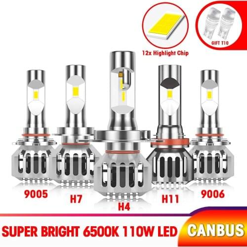 CANBUS headlights bulb led H4 H7 H11 H1 9005 hb3 9006 hb4 H8 H9 h7 led Canbus Headlamp Car Accessories 110W 6500K 8000LM 12V 24V