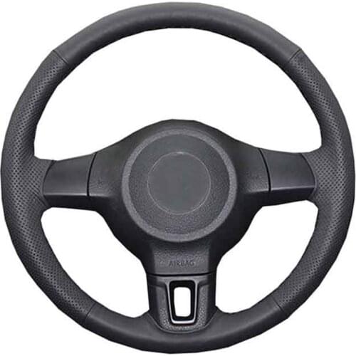 Car Steering Wheel Cover For Volkswagen Golf 6 Mk6 Polo MK5 2010-2013 Customize DIY Steering Wrap Microfiber Leather Hand Sewing