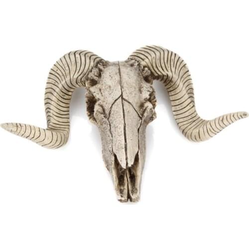 Skull Sheeps Head Head Bust Hanging Wall Mount Home Decor Statue
