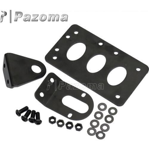 Black Motorbike Rear Tail Brake Light Side Mount License Plate Bracket Holder for Harley Cafe Racer Bobber Chopper w/ 3/4" Axles