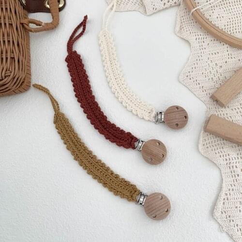 Baby Pacifier Clip Chain Handmade Crochet Cotton DIY Dummy Nipple Holder Nursing Soother Teether Toy Leash Strap for Newborn Inf