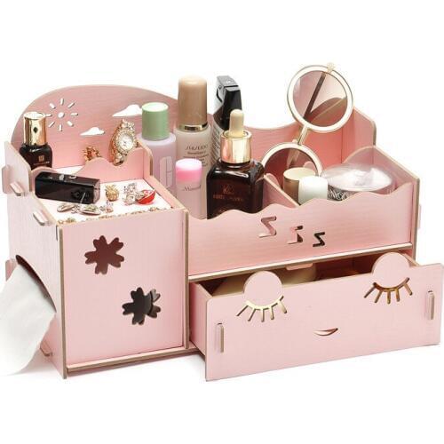 DIY Assembled the drawer type storage box 2 Cosmetic storage box Jewelry ring drawer cosmetic storage box cosmetic case