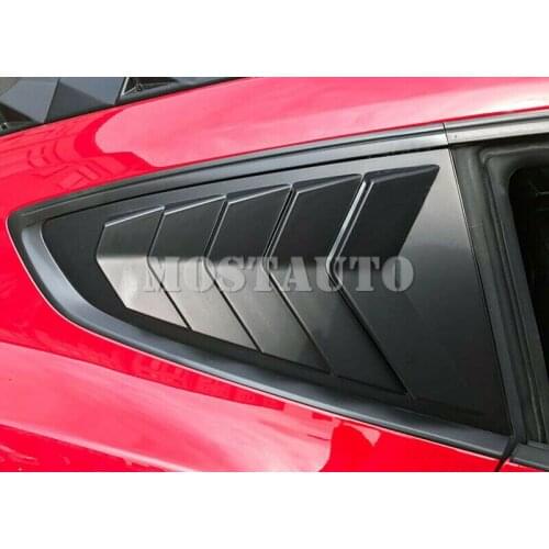 For Ford Mustang 2015-2019 Matte Black Rear Window Louvers Shutters Cover Trim 2pcs Car Accessories Interior Car Decor Car Trim