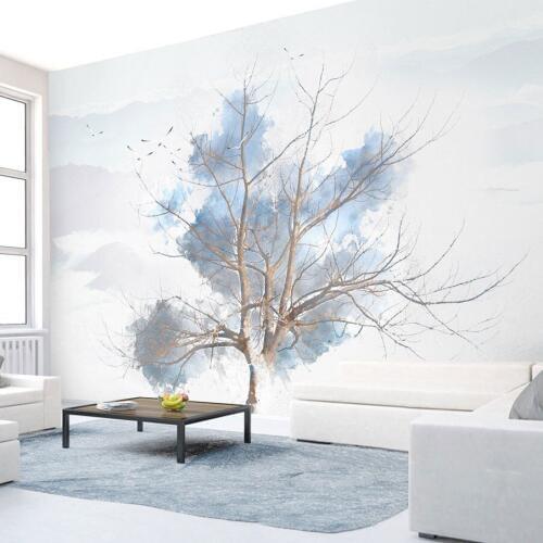 8d Hand-painted tree pattern mural Wallpaper mural wall Modern living room and Tv background wall 8d Photo Mural 3D Decor Wall