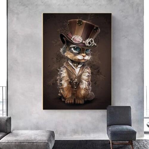Classic medieval nobility Cat Canvas Paintings Posters and Prints Wall Art Decoration for Living Room Home Office Decor