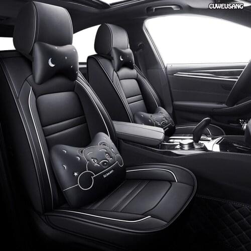 CUWEUSANG Leather car seat covers For mitsubishi pajero 4 2 sport outlander xl asx montero accessories lancer 9 10 carisma seats