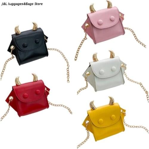 M68C Cartoon PU Leather Crossbody Phone Pouch Chain Shoulder Bag Purse Satchel