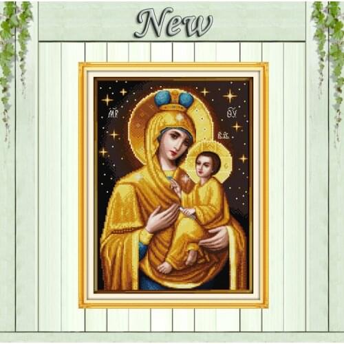 Holy mother & her son,Counted printed on fabric DMC 11CT 14CT Cross Stitch Embroider kit,Needlework Set,Jesus religion painting