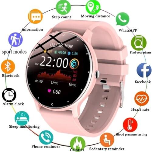 2021 New Fashion Smart Watch Ladies Heart Rate Blood Pressure Multifunctional Sport Watch Men Woman Waterproof Smartwatch Women