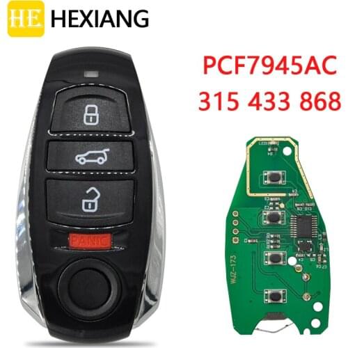 HE Xiang Car Remote Key For VW Volkswagen Touareg 2010 2011 2012 2013 2014 PCF7945AC Chip 315/433/868MHz Replace Keyless Entry