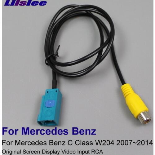 Original Video Input Switch RCA Connector Adapter Wire Cable For Mercedes Benz C Class W204 2007-2012 2013 2014 Rear View Camera