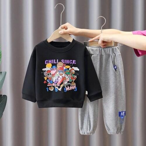 Autumn Children Fashion Clothes Baby Boys Cartoon T-Shirt Printe Pants 2Pcs/Set Kids Infant Clothing Toddler Tracksuit Outwear