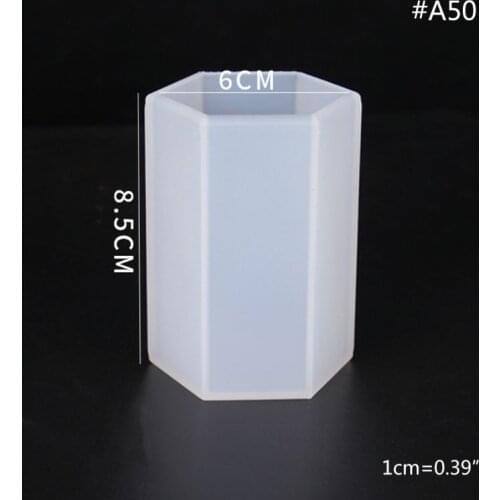 DIY Crystal Epoxy Mold UV Resin Dried Flower Decoration Hex Cylindrical Mould High Mirror Silicone Molds Crafts Making