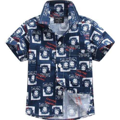 Cotton 100% floral shirt hawaiian shirt aloha shirt for boy T1545
