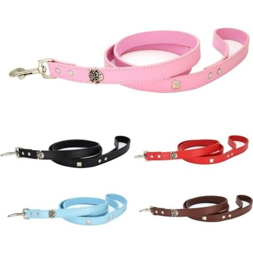 PU Leather Dog Leash Harness Skull Cat Puppy Walking Running Leashes Rope Belt for Small Medium Dogs Leads Pet Supplies