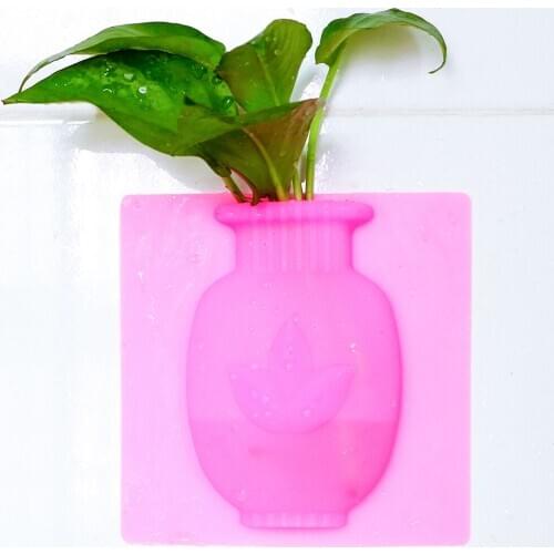 Silicone Sticky Vase Indoor Drilling-Free Reusable Wall-Mounted Sticky Wall Magic Plant Vases Home Decor Flower Vase