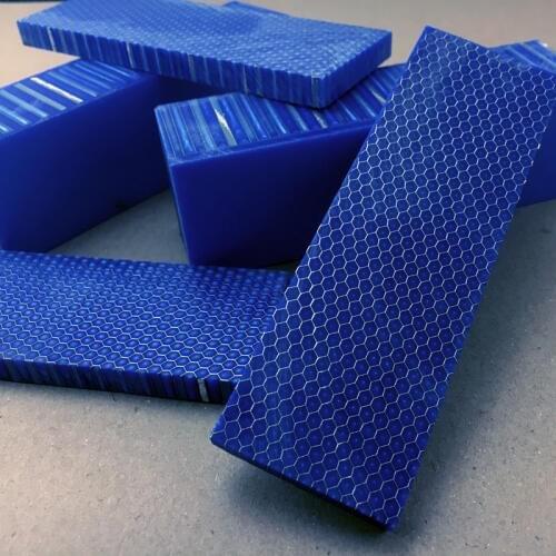 Blue C-Tek Knife handle DIY material plate Resin material Snake grain Honeycomb pattern Slingshot handle -1 piece
