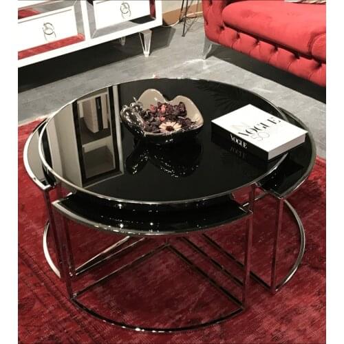 Soso Chrome Plated Black Glazed Metal Medium coffee table coffee tables table basse furniture living room table