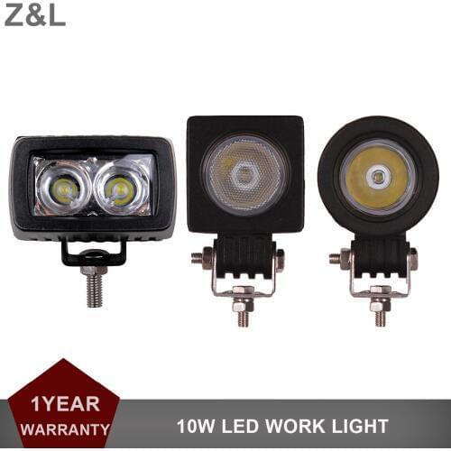 10W LED Work Light Offroad 12V 24V Car Motorcycle Bicycle 4X4 SUV Auxiliary Fog Lamp White Exterior Indicator Headlight Spotlamp
