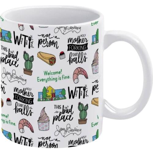 The Good Place TV Show Art White Mug Coffee Mug 330ml Ceramic Home Milk Tea Cups and Mugs Travel Gift for Friends Tv Tv Show Ser