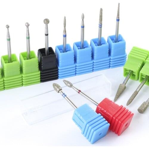 Carbide Nail Drill Bits Rotate Mills Nail Drill Cutter Diamond Material Bits Electric For Manicure Accessory Nail Tools
