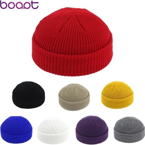 New Unisex Beanie Hat Ribbed Knitted Cuffed Winter Hat Warm Short Beanie Casual Solid Color Skullcap Baggy For Adult Men Beanie