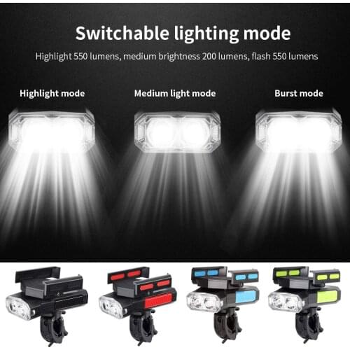 Bike Light T6 5-in-1 360 Degrees Adjustable Bicycle Light Handlebar 400 Waterproof Riding Lamp 2000/4000mAh Dropshipping