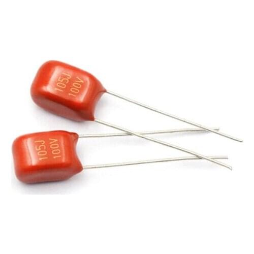 10PCS 100V105J 1UF Pitch 5mm 100V 105J 105 CBB Polypropylene Film Capacitor