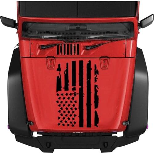 2pcs For Audi VW Ford BMW Toyota Peugeot Mercedes Renault Universal Car Hood Sticker Decoration USA Flag Tuning Car Accessories