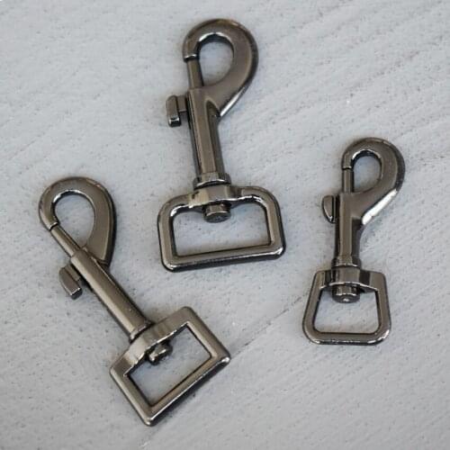 20 Pcs 15/20/25mm Gun Black Metal Snap Hook Strap Bag Buckles Metal Clasps Lobster Dog Leash Keychain Swivel Trigger Clips