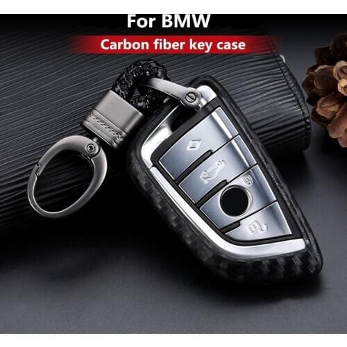 2019 New Carbon Fiber Silica gel Key Cover Case For BMW X1 X3 X4 X5 X6 F15 1 2 5 7 Series 218i F48 540 740 2016 keychain keyring
