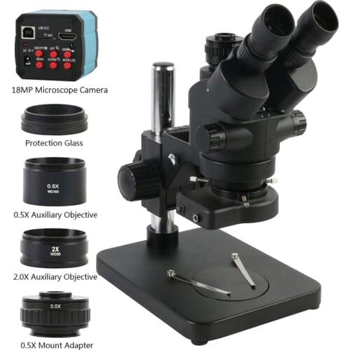 3.5X-90X Trinocular Stereo Microscope 18MP 60FPS HDMI USB Video Microscopio Camera Phone Pcb Soldering Repair Kit