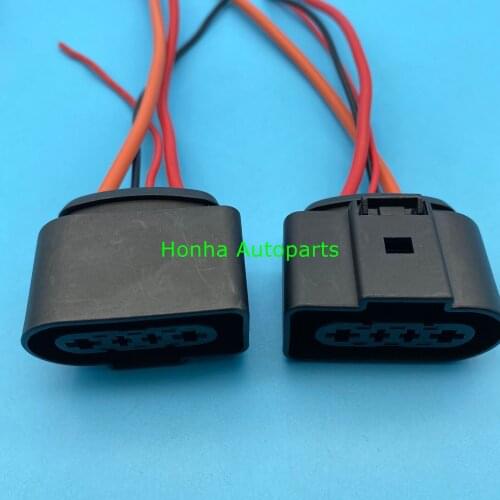 Free shipping 5/10/20/50/100pcs Fuel Pump Wiring Plug Pigtail 4 PIN waterproof connector 1J0 919 231 with 15cm 18AWG wire