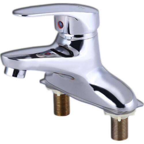 Free shipping Double hole bathroom basin faucet with hot cold water faucet for bathroom basin sink faucets