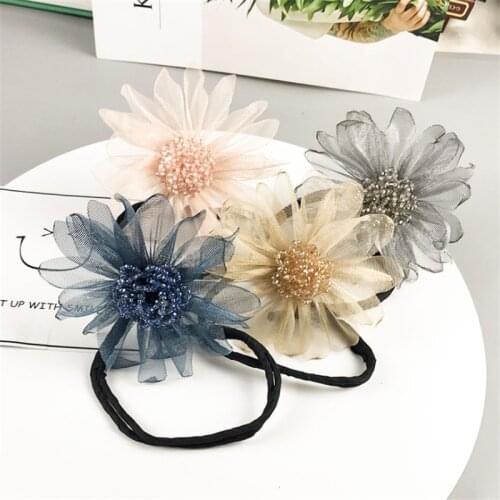 Flower Elastics Hair Holders Rubber Bands Girls Women Kawaii Cute Tie Gum Fabric Hot Sale Head wear Accessories