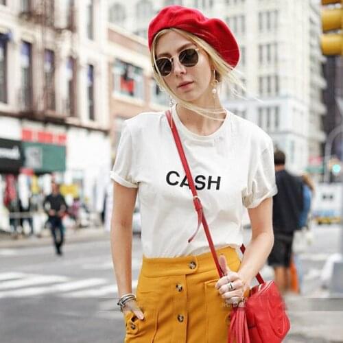 Cash Print Women Tshirts Cotton Casual Funny t Shirt For Lady Top Tee Hipster Drop Ship NA-624