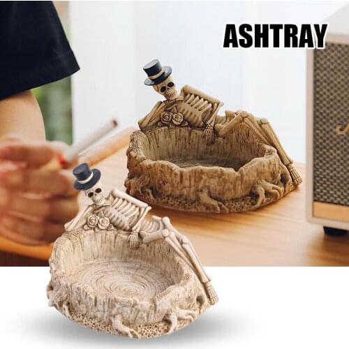 Skull Ashtray Keyring Holder Retro Funnys Storage Bucket for Home Decor Halloween Gift VJ-Drop